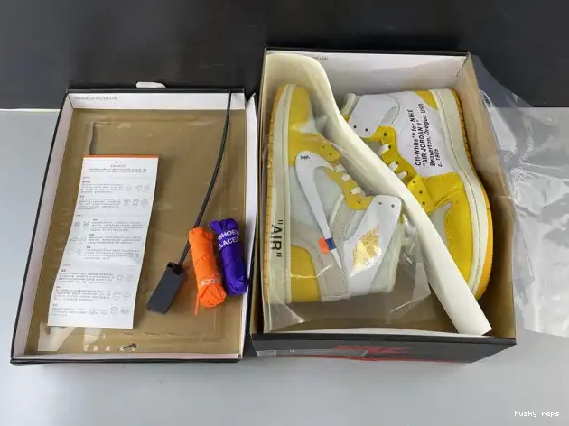 Cheap Husky x Dark Powder Off-White AQ0818-149 NRG White Yellow-Cone 1 Jordan Air 0620